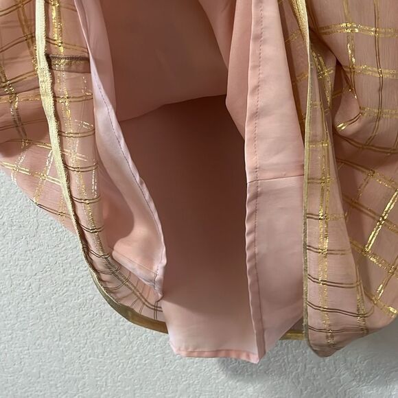 VINEET BAHL (Anthropologie) Sunlight Hours Tank Top, Pink/Gold Plaid, Size S - Picture 6 of 9